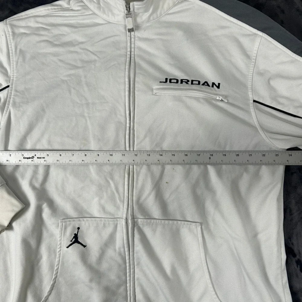 Jordan Track Jacket Mens XL White Gray Full Zip Jumpman Logo Athletic 3295